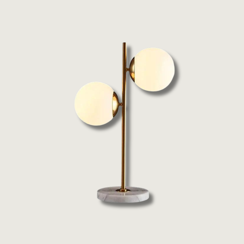 Elegant Glass Table Lamp with Metal Base - HappyKidMart