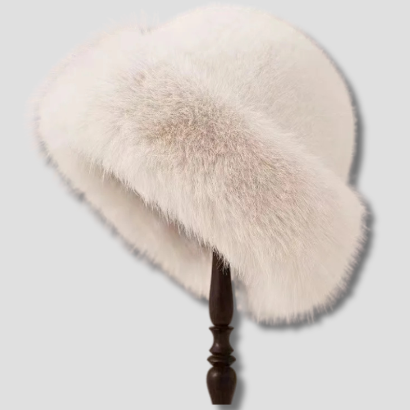Soft Faux Fur Beanie | Warm White Hat - HappyKidMart