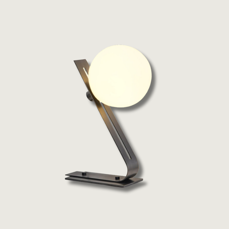 Elegant Glass Table Lamp with Metal Base - HappyKidMart