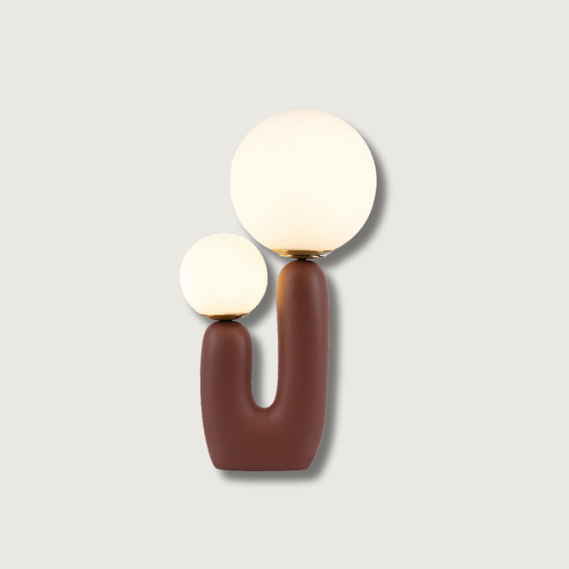 Stylish Glass Table Light | Double Globe Design - HappyKidMart