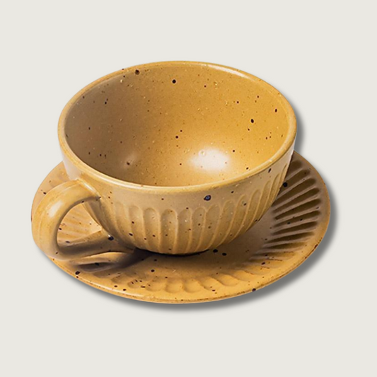 Handcrafted Ceramic Tea Set | Textured Design With Mottled Finish - HappyKidMart