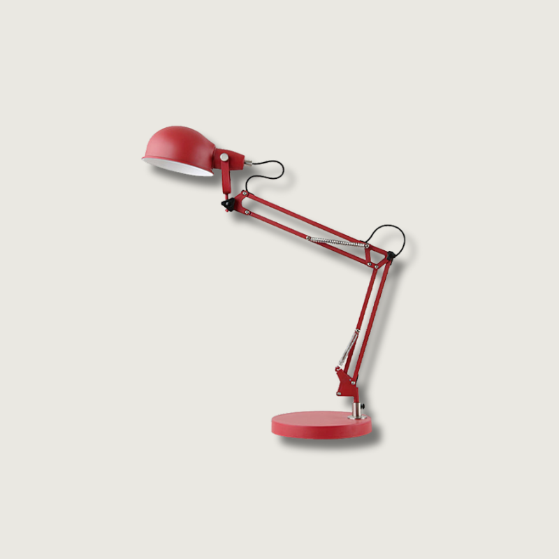 Flexible Desk Lamp | Bright Red Metal Swing Arm - HappyKidMart