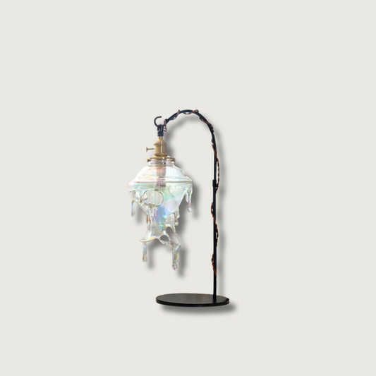 Natural Glass Table Lamp | Unique Drop Shape Design - HappyKidMart