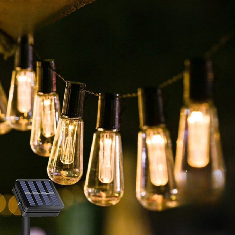 Vintage Outdoor String Lights | Classic Glass Bulb Style - HappyKidMart
