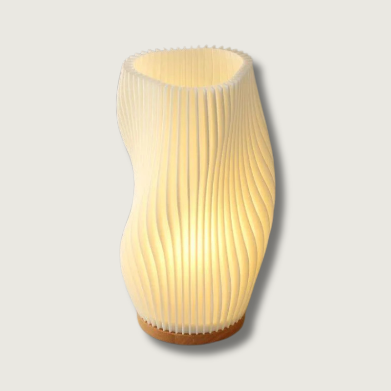 Soft White Table Lamp | Ruffled Shade Design - HappyKidMart
