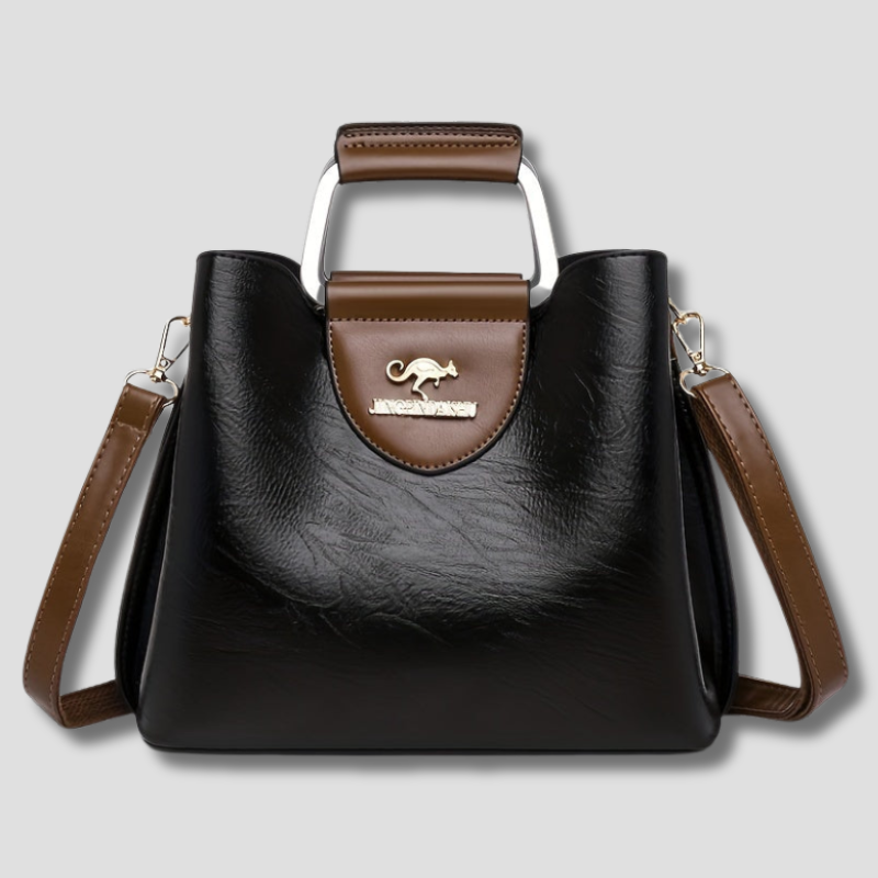 Luxury Brown Black Shoulder Bag - HappyKidMart