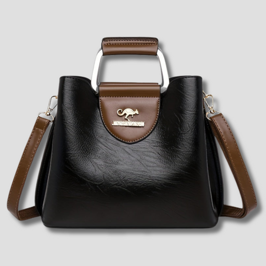 Luxury Brown Black Shoulder Bag - HappyKidMart