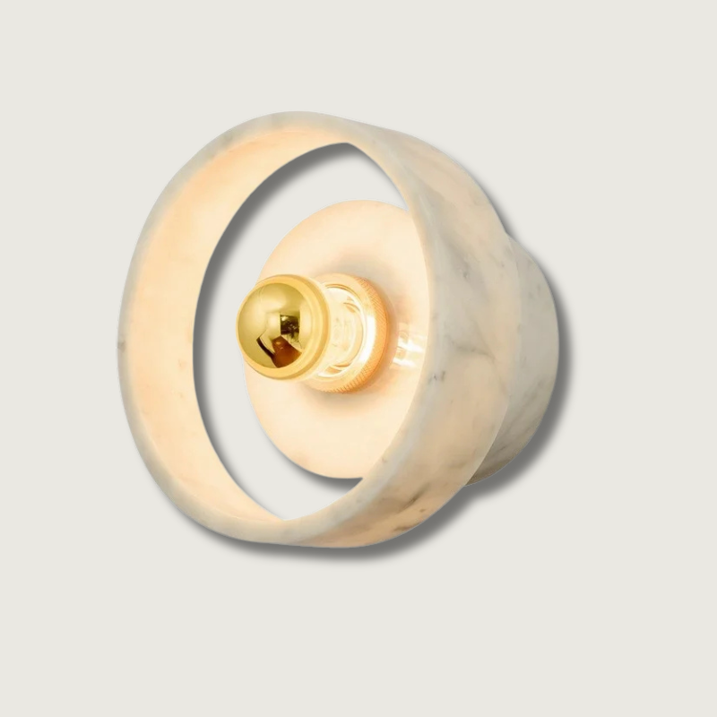 Elegant Marble Round Wall Lamp - HappyKidMart