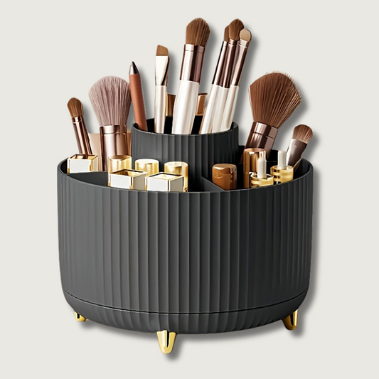 Luxury Rotating Makeup Organizer with Metallic Finish - HappyKidMart