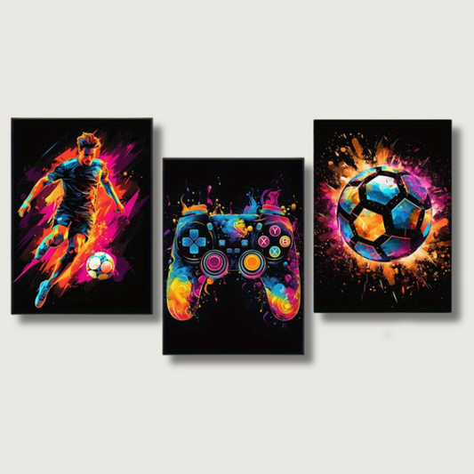 Colorful NFL Video Game Wall Decor Canvas Prints - HappyKidMart