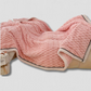 Soft Fuzzy Blanket | Pastel Pink with White Border - HappyKidMart