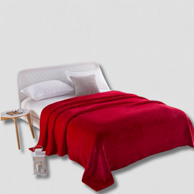 Cozy Red Fleece Blanket - HappyKidMart