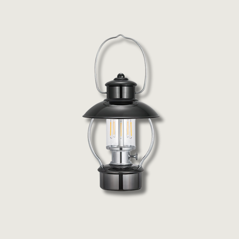 Portable Black Metal LED Camping Lantern - HappyKidMart