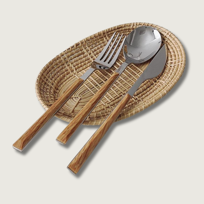 Natural Wood Handle Kitchen Utensil Set - HappyKidMart