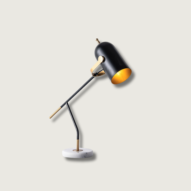 Sleek Desk Lamp | Black Metal Marble Base - HappyKidMart