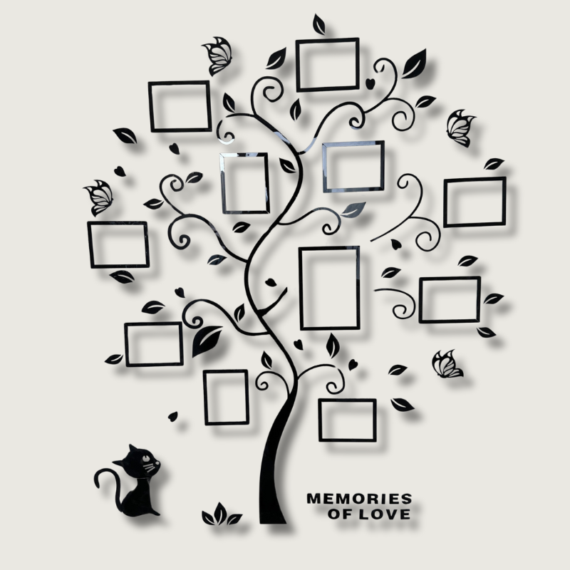 Personalized Picture Tree Wall Sticker with 3D Frame - HappyKidMart