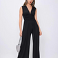 Flattering Loose Fit Jumpsuit | Low V Neck Style - HappyKidMart