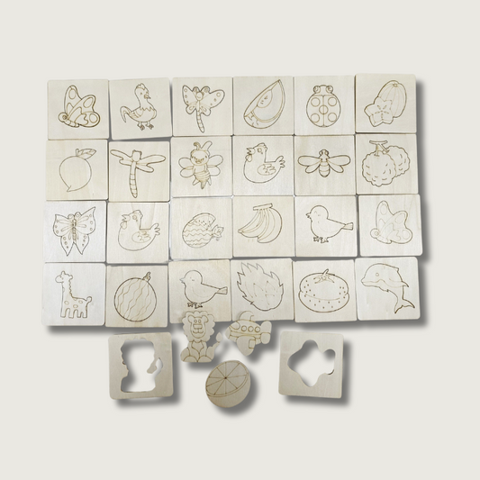 Kid's Creative Art Kit | Wooden Drawing Tool Set - HappyKidMart