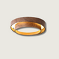 Stylish LED Ceiling Lamp | Brown Wooden Ring Shade - HappyKidMart