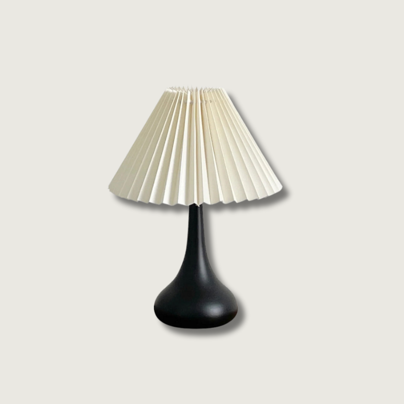 Stylish Table Light | Black Base With Fabric Shade - HappyKidMart
