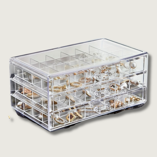 Stackable Jewelry Case 3-Tier Organizer Box - HappyKidMart