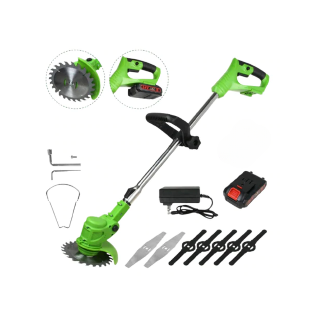 Rechargeable Lawn Trimmer | 24V Electric Weed Cutter 6 Blade