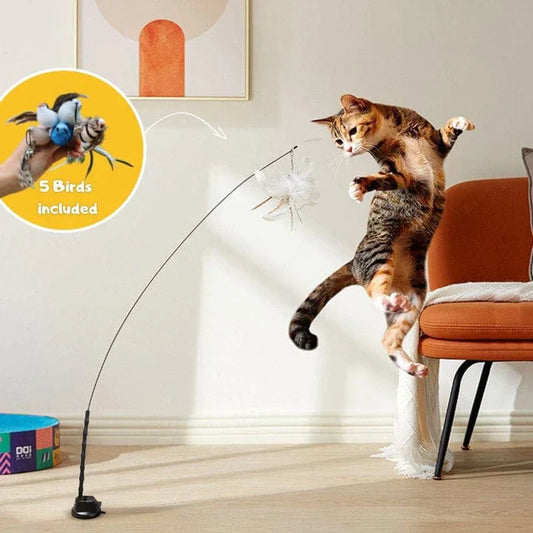 Fun Feather Teaser Cat Toy - HappyKidMart