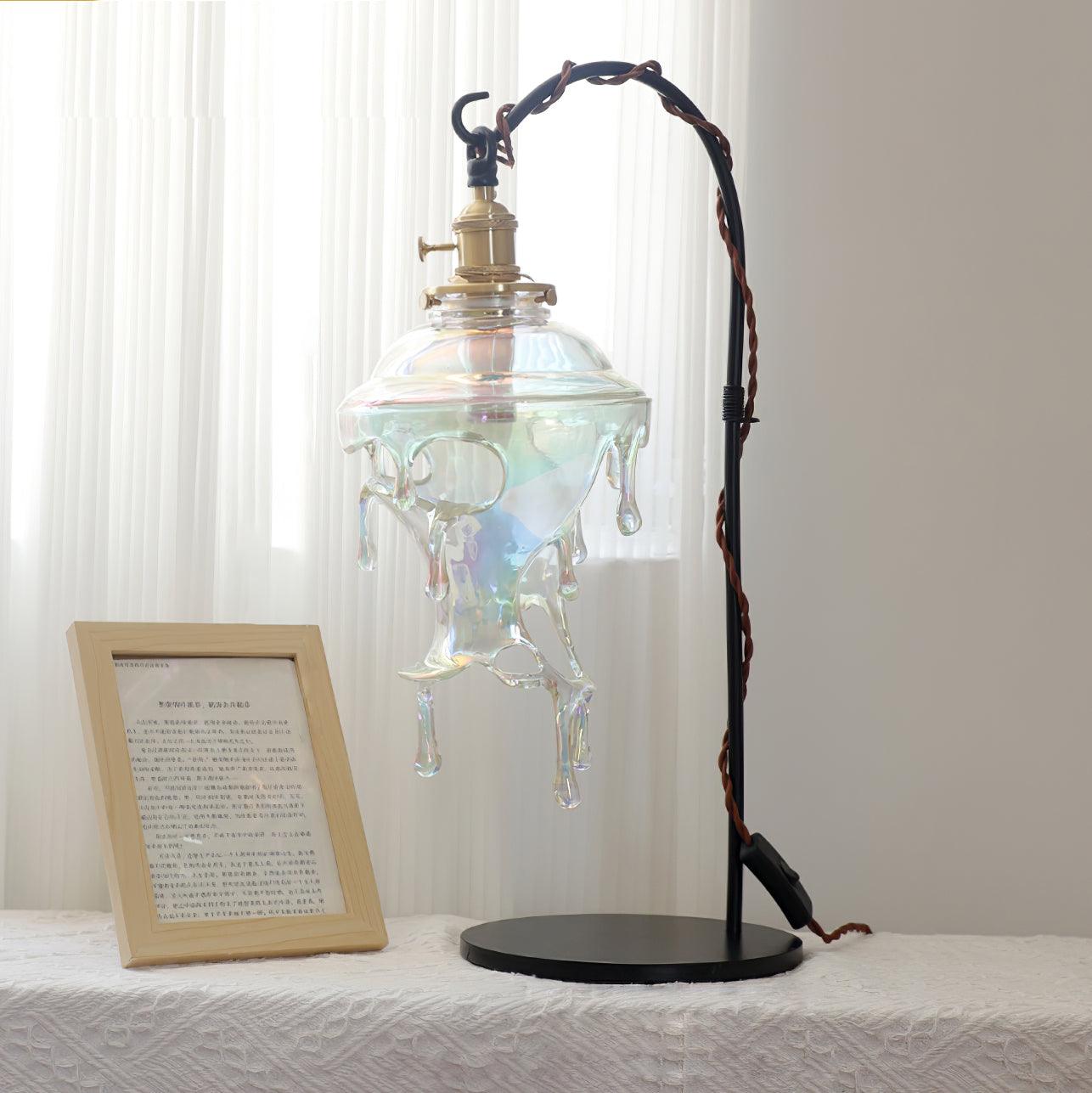 Natural Glass Table Lamp | Unique Drop Shape Design
