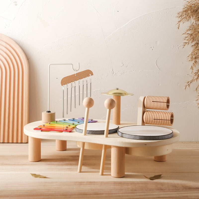 Kid's Interactive Music Center Wooden Play Table - HappyKidMart