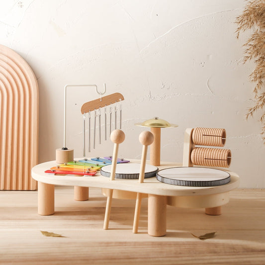 Kid's Interactive Music Center Wooden Play Table - HappyKidMart