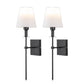 Stylish Black Wall Light With White Glass Shade