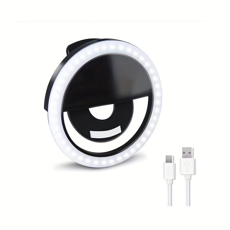 Compact LED Ring Light for Selfies