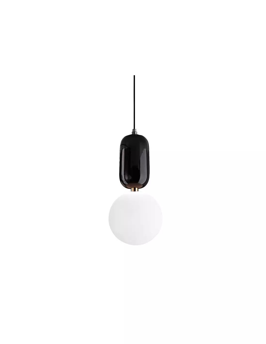 Sleek Black Glass Globe Pendant Light