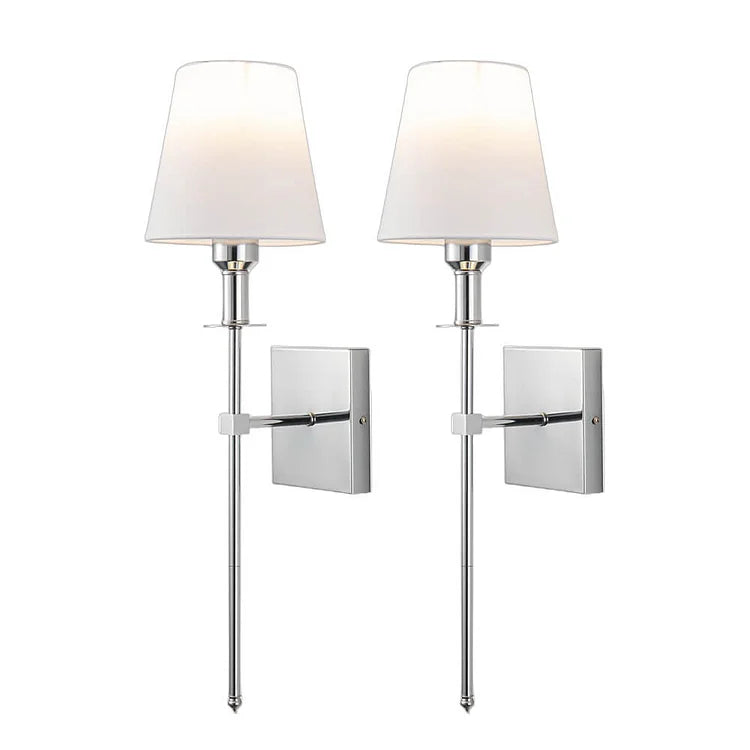 Stylish Black Wall Light With White Glass Shade