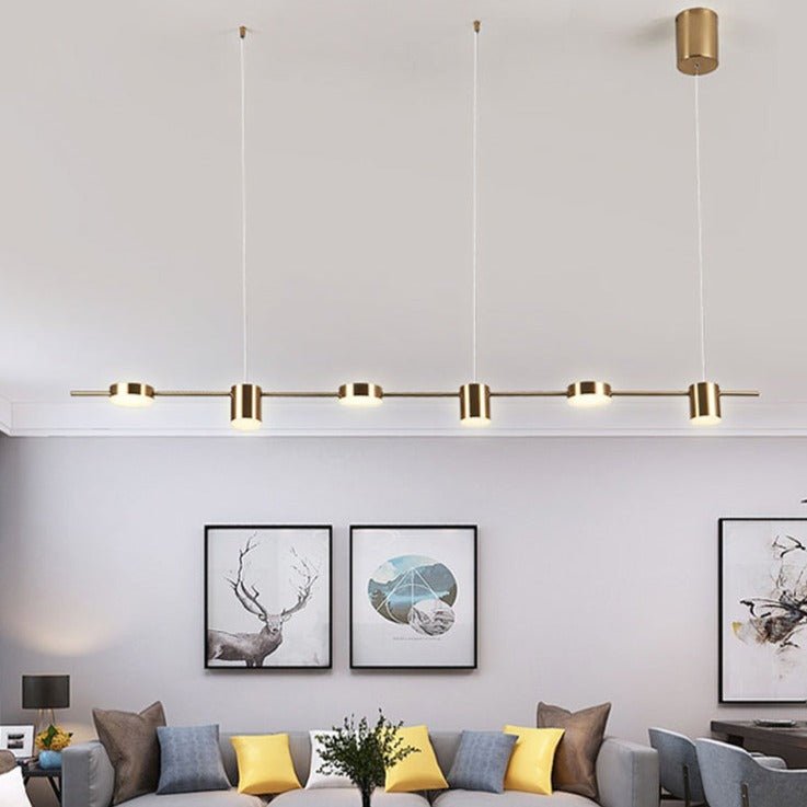 Sleek LED Hanging Light | Adjustable Gold Tone Fixture