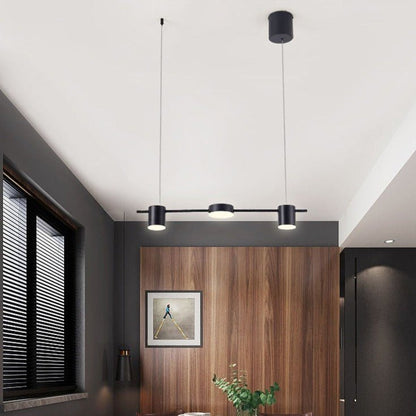 Sleek LED Hanging Light | Adjustable Gold Tone Fixture