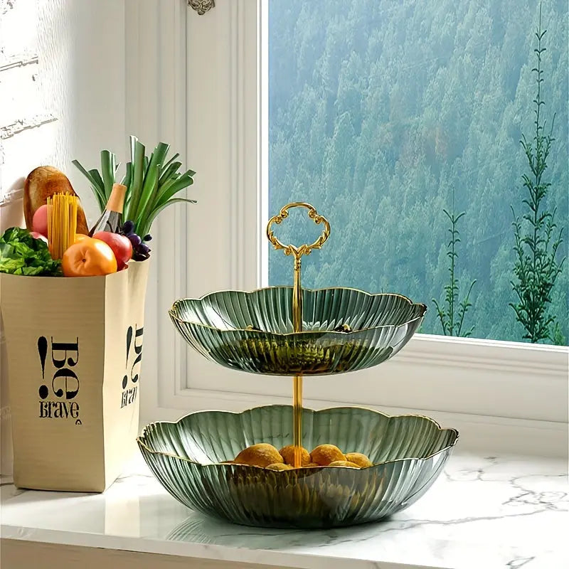 3 Tier Kitchen Serving Tray | Mint Green Decorative Stand