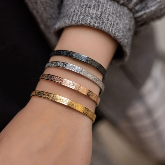 Personalized Arabic Engraved Steel Bangle - HappyKidMart