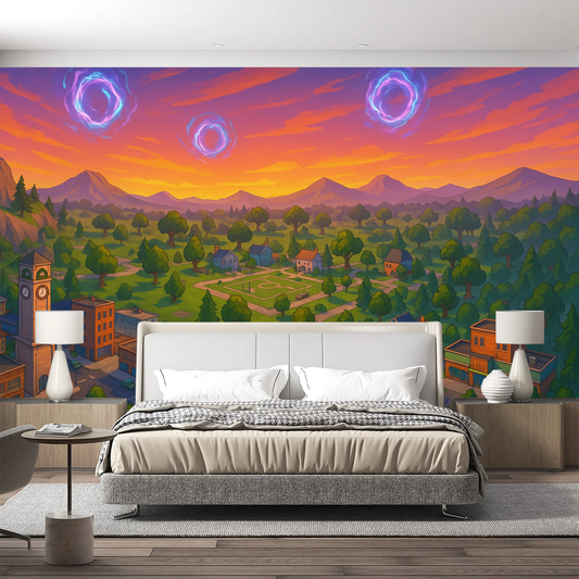 Epic Fortnite Scene Wall Mural - HappyKidMart