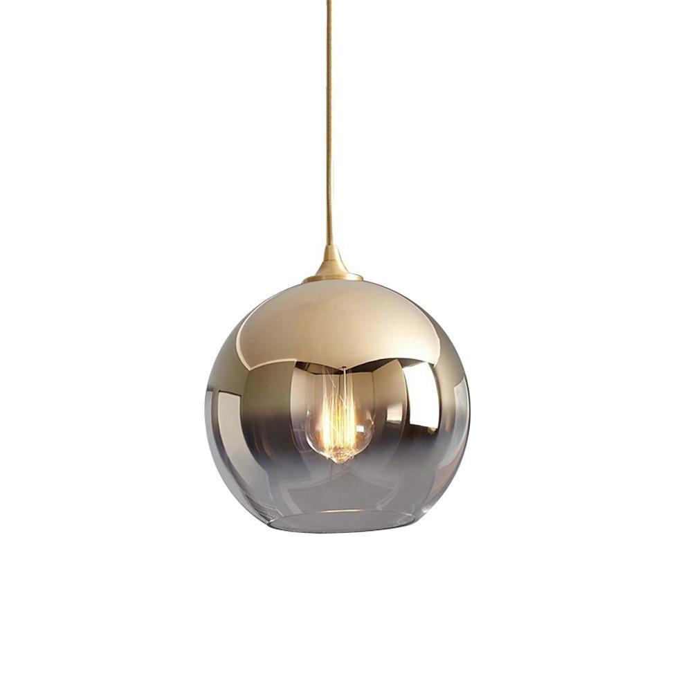 Stylish Glass Hanging Light | Smoke Gray Globe Shade