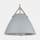 Stylish Hanging Light | Brown Leather Aluminum Shade