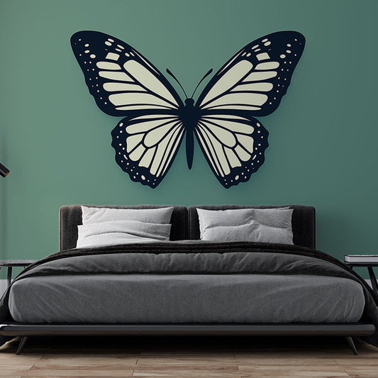 Simple Monochrome Butterfly Wall Mural - HappyKidMart