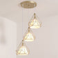 Modern Gold Pendant Lamp With White Glass Shade