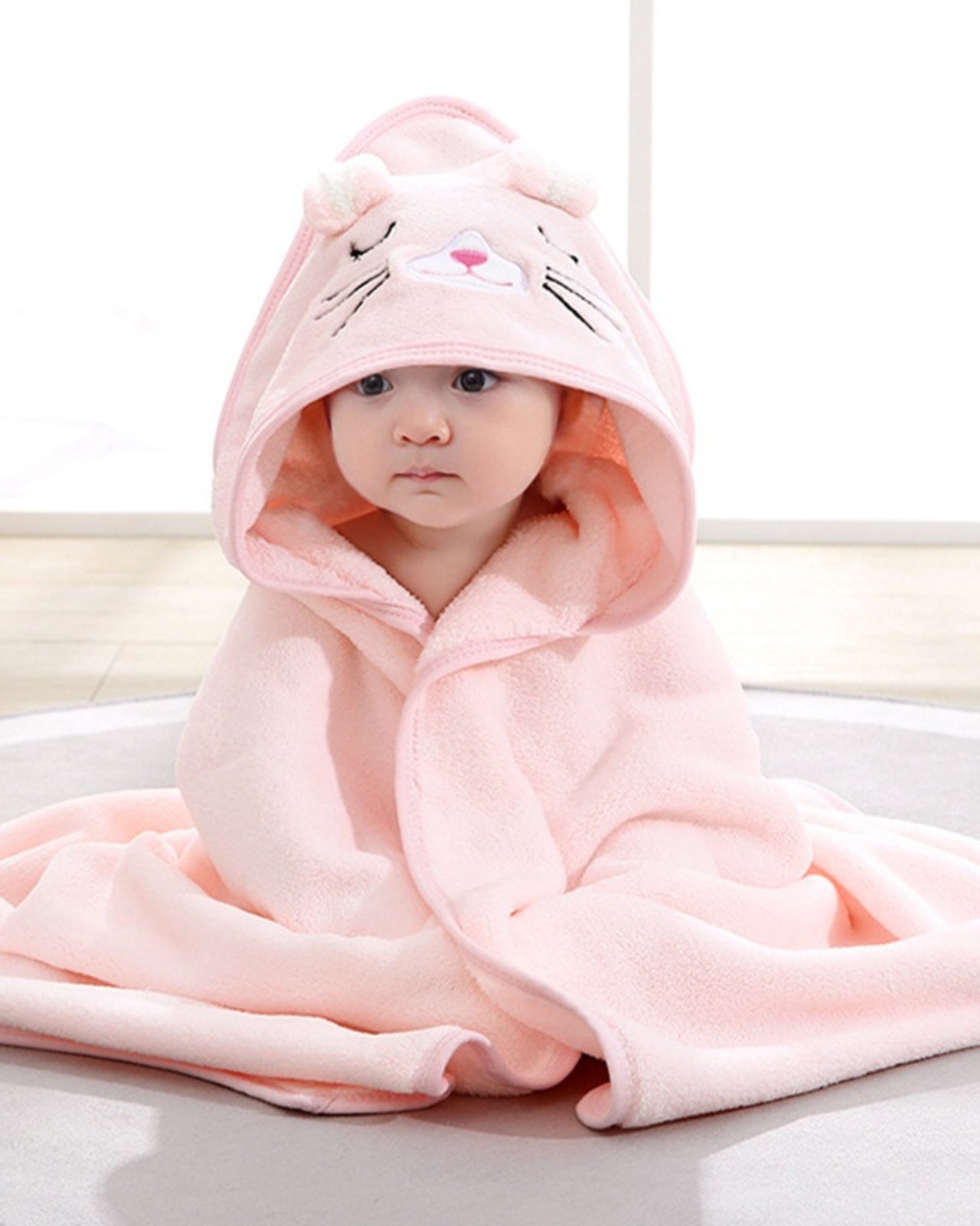 Soft Baby Towel with Cute Kitty Hood - HappyKidMart