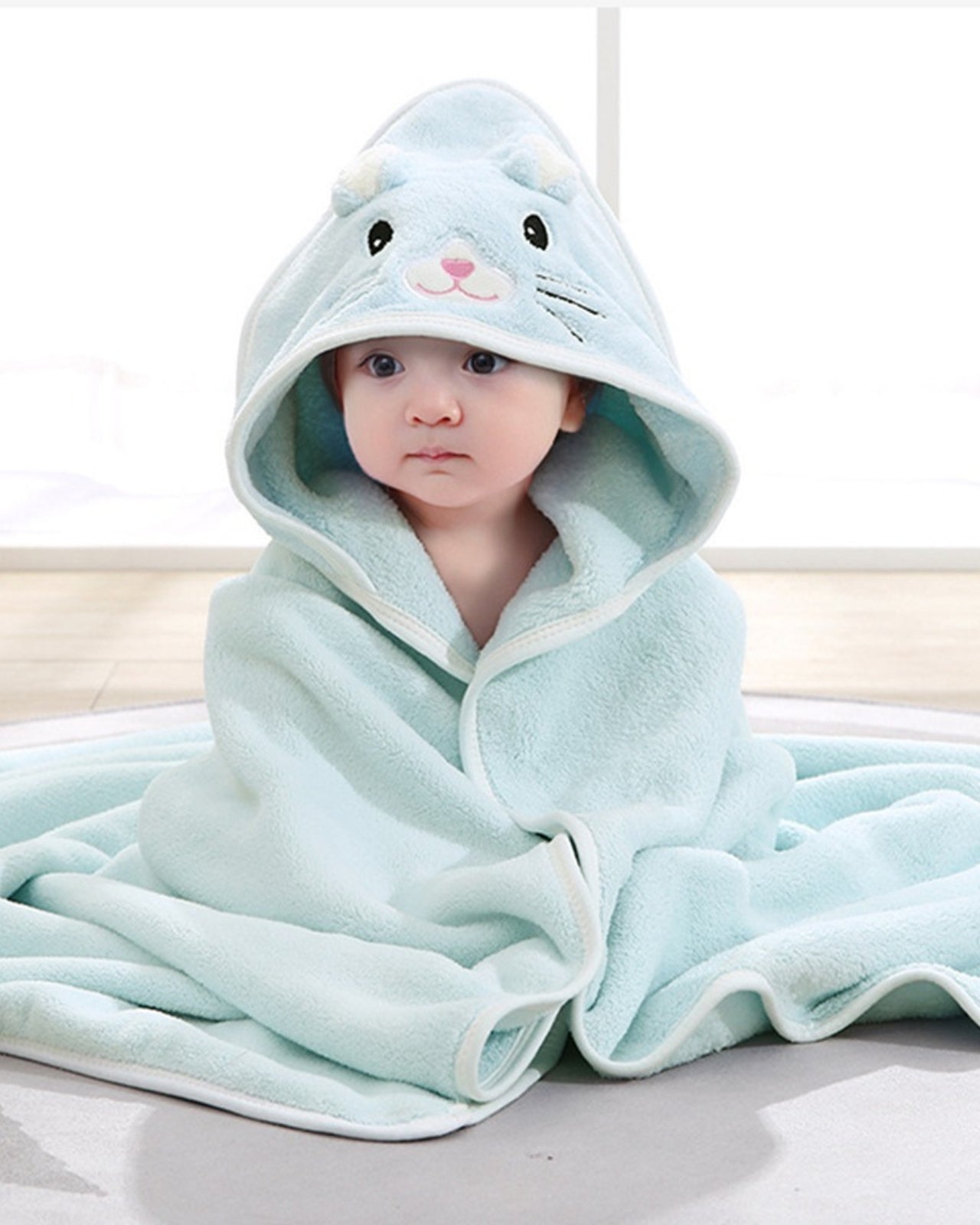 Cute Baby Towel | Plush Hooded Bath Wrap 0-3 Years - HappyKidMart