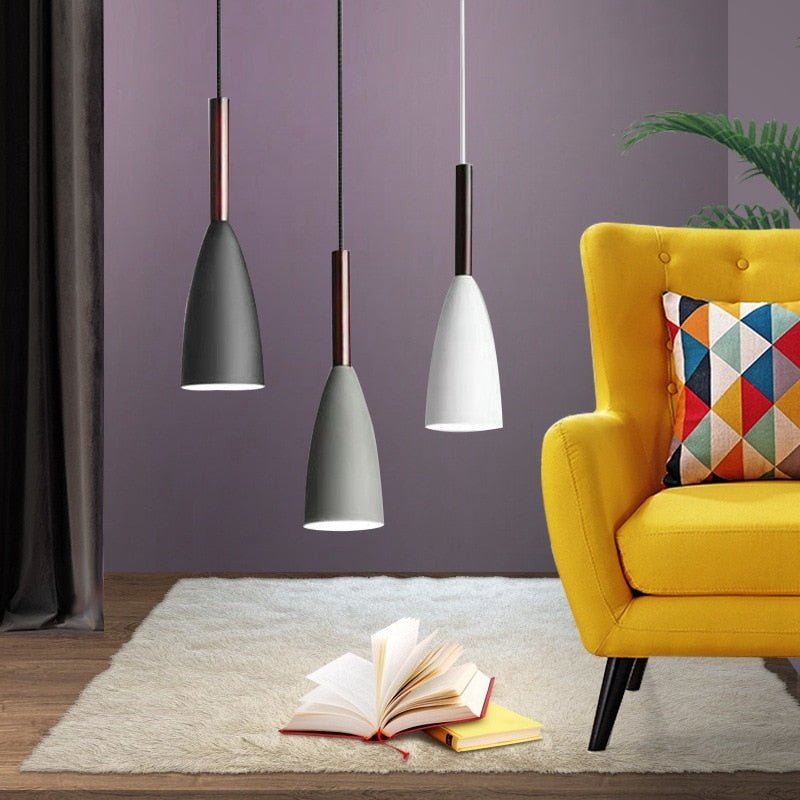 Sleek Black Wood Pendant Lighting Fixture
