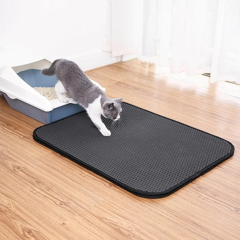 Pet Litter Mat | Waterproof Double Layer Design - HappyKidMart