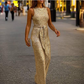 Glittering Party Jumpsuit | Halter Neck Style