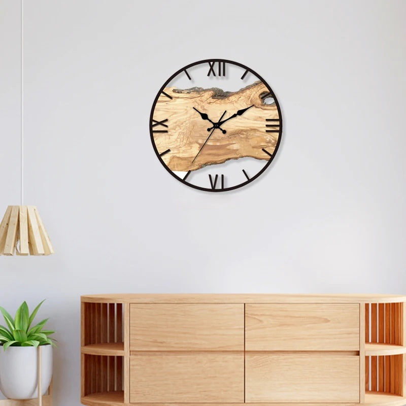 Farmhouse Style Wooden Wall Clock - HappyKidMart