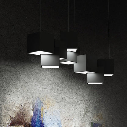 Stylish LED Hanging Light | Metal Cube Shade